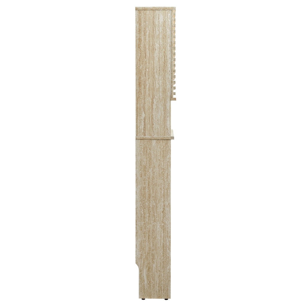 Render Over the Toilet Faux Travertine Bathroom Storage Cabinet by Modway
