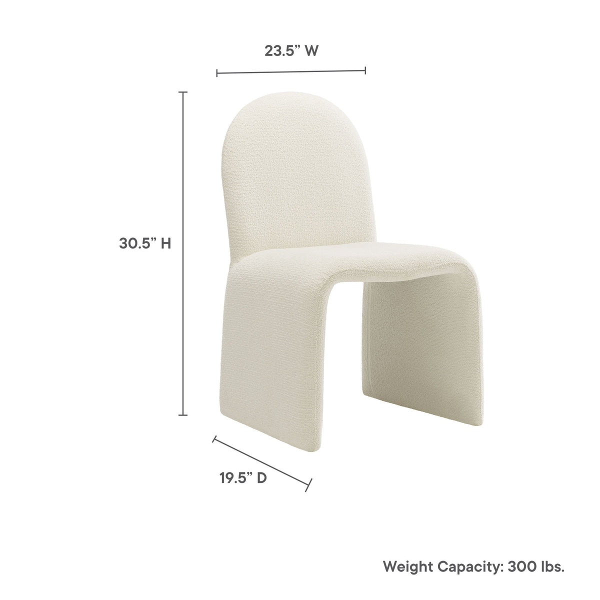 Junia Boucle Upholstered Armless Dining Chair by Modway