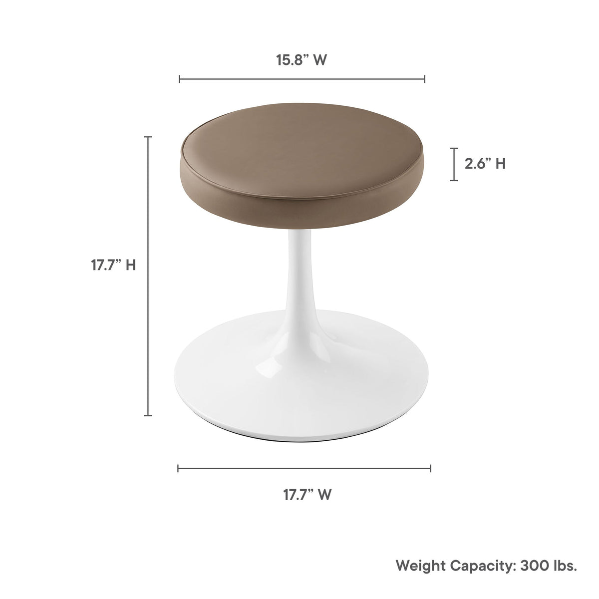 Lippa Vegan Leather Round Stool by Modway
