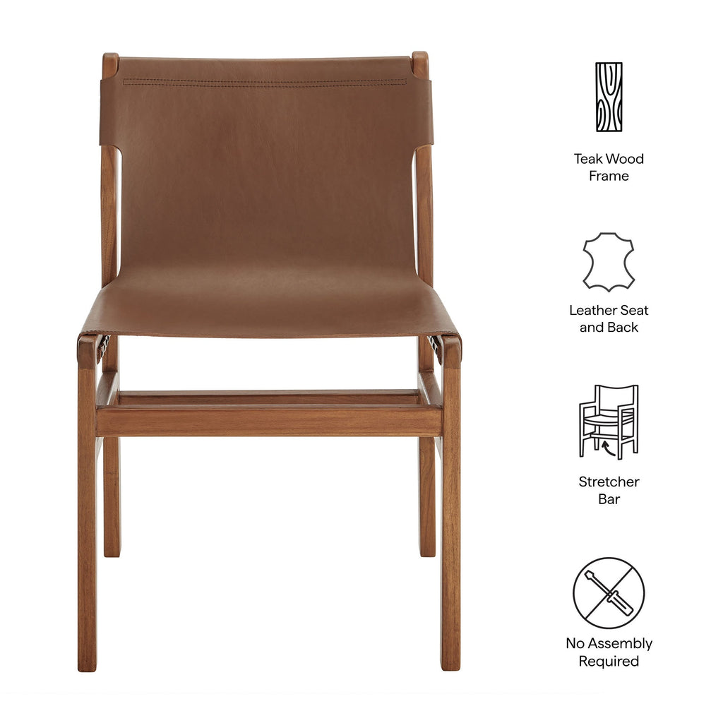 Sonora Leather Dining Side Chair by Modway