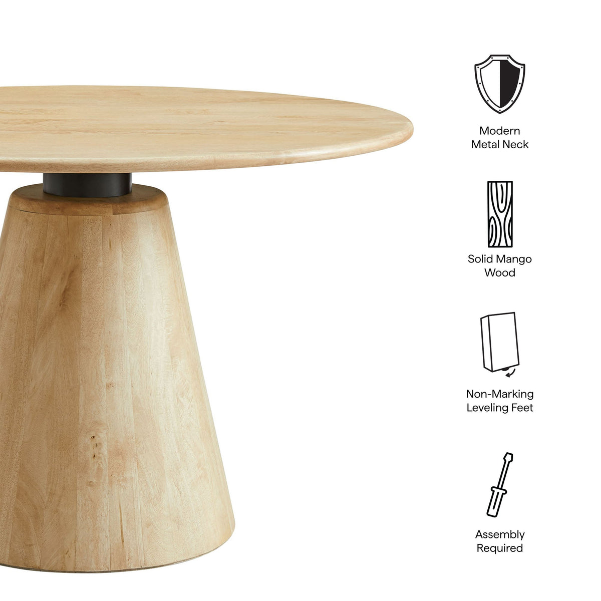 Sabelle 47" Round Wood Dining Table by Modway