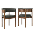 Clea Curved Upholstered Dining Chairs Set of 2