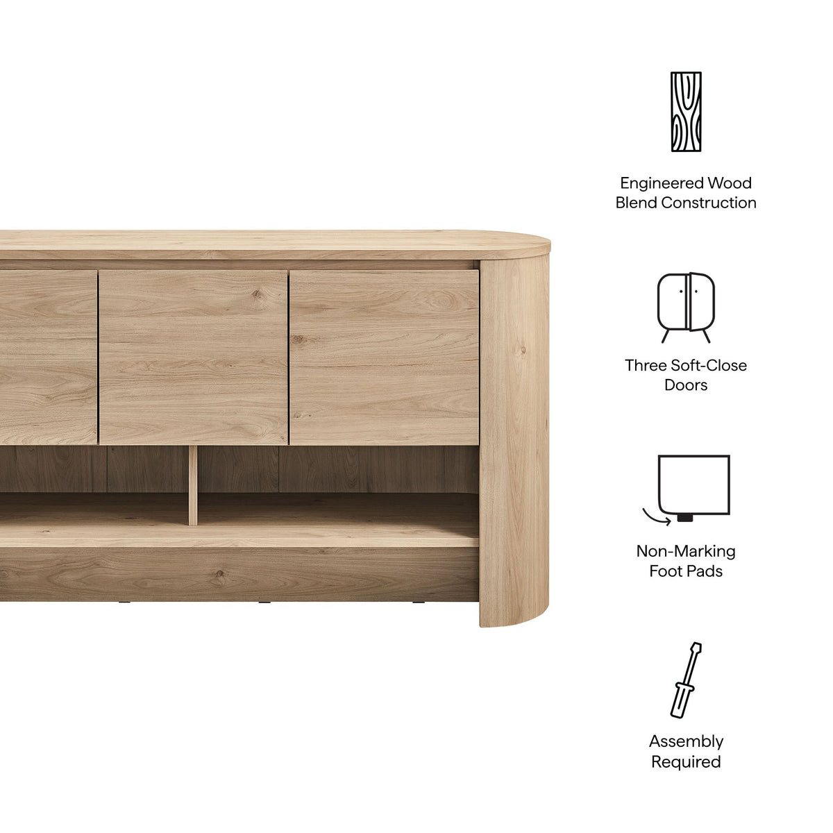 Duval 62 Inch Oval Sideboard by Modway