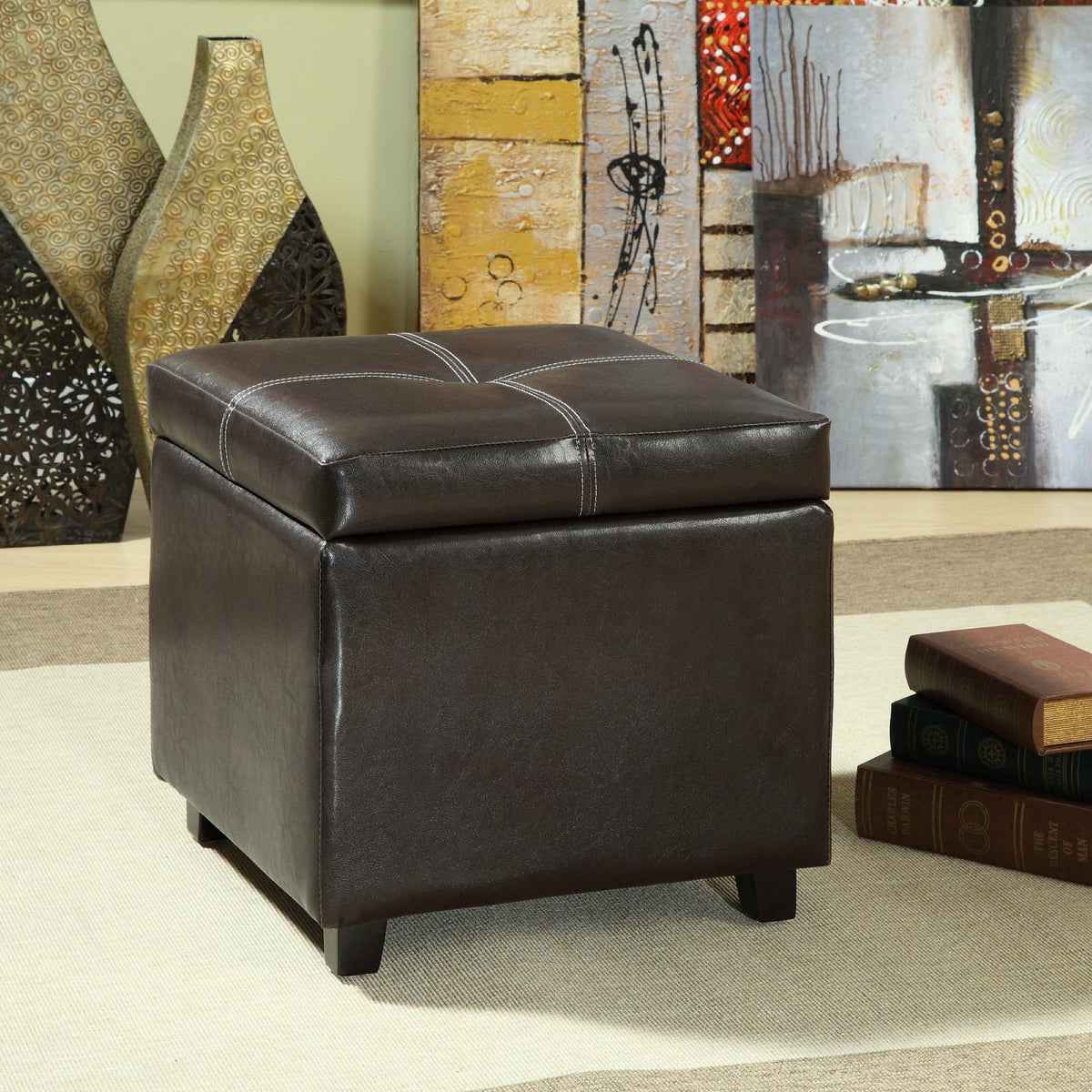 Treasure Upholstered Vinyl Ottoman by Modway