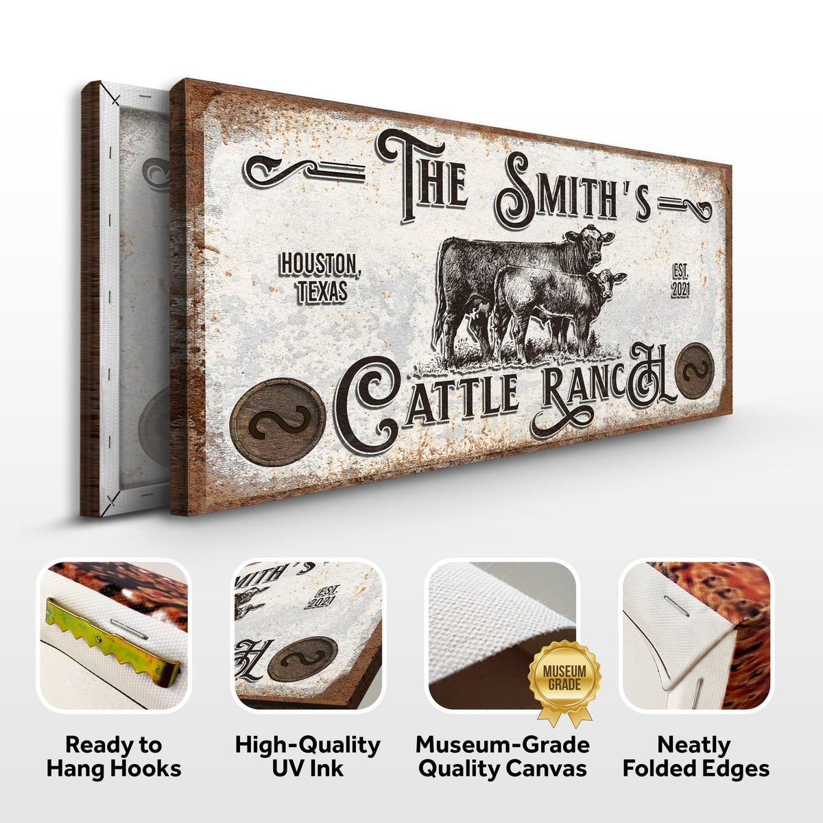 Branded Cattle Ranch Sign IV