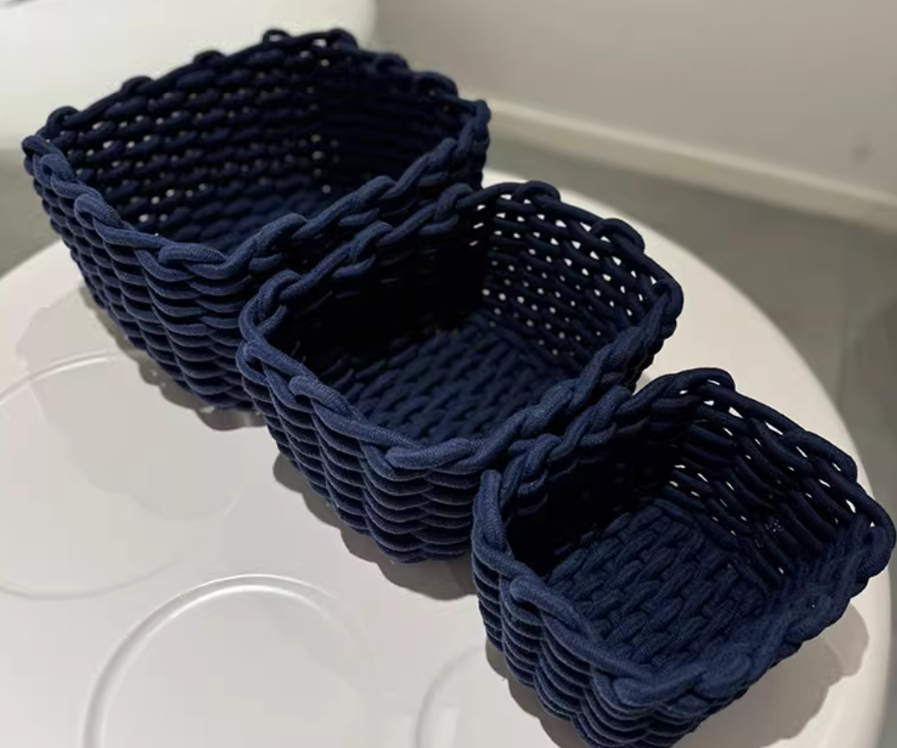 Storage Basket Hand woven Cotton Rope Sorting Basket 3-Piece Set Simple Homestay Design Home Storage Basket