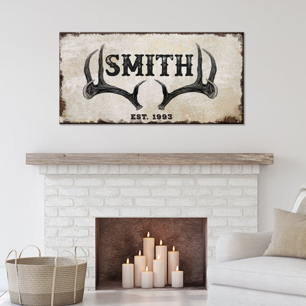 Rustic Family Antler Sign II