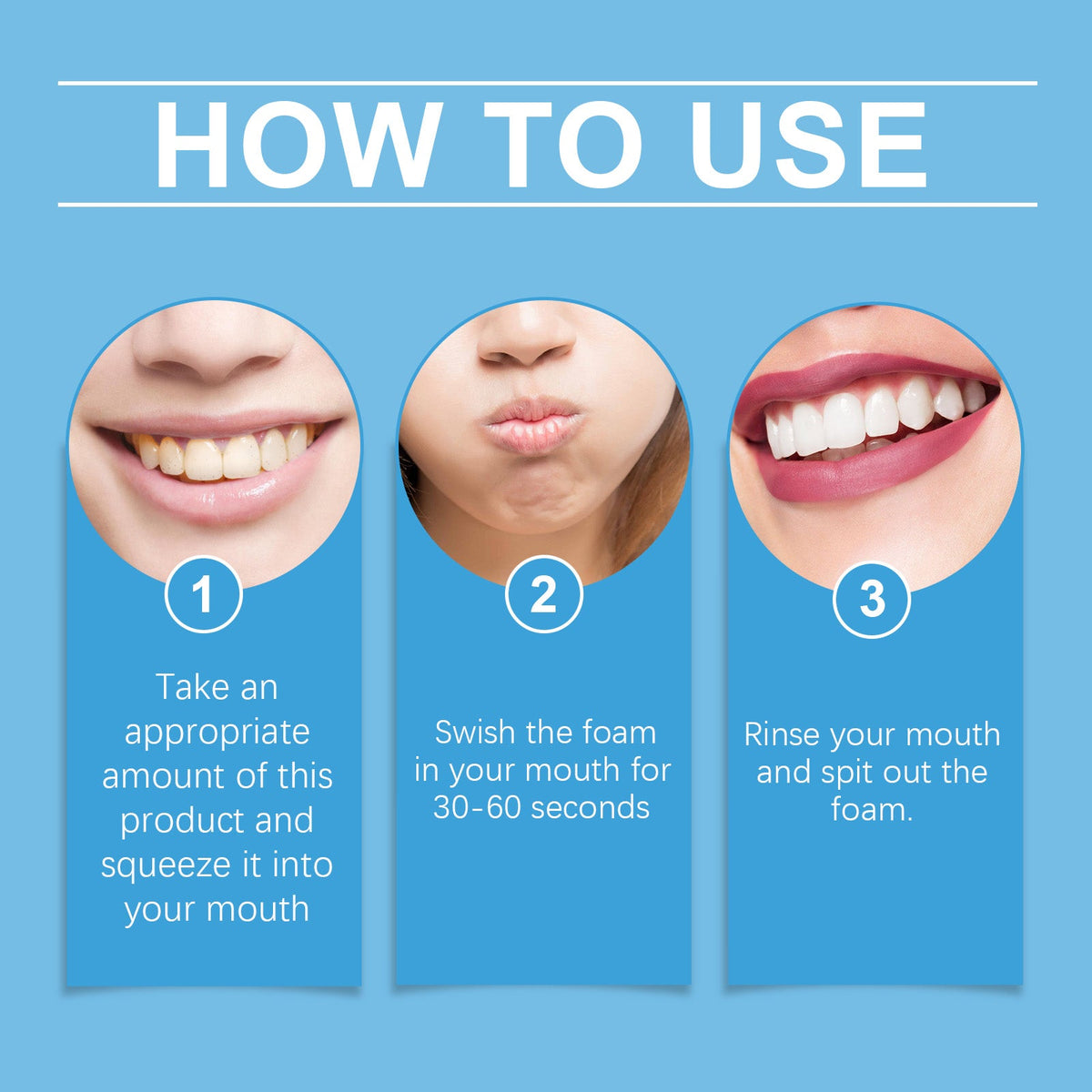 Foaming Mouthwash, Gentle Ingredients Clean Teeth Stains Remove Odors Fresh Mouthwash