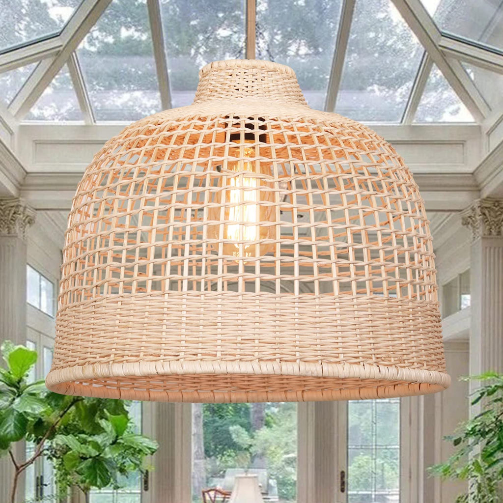 Chime Handwoven Rattan  Pendant Light - Minimalist Boho Hanging Lamp