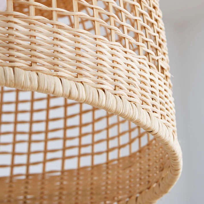 Chime Handwoven Rattan  Pendant Light - Minimalist Boho Hanging Lamp