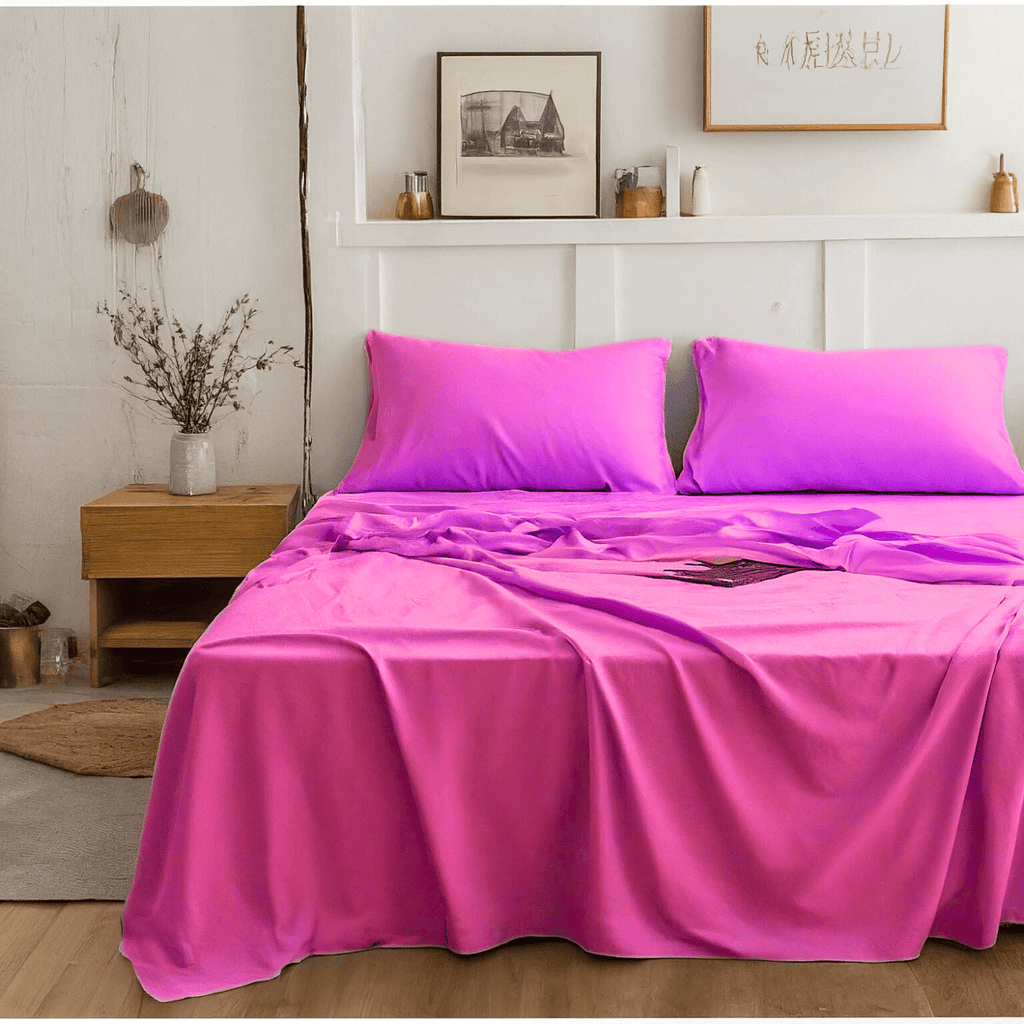 Tache Microfiber Rose Pink Bed Sheet Set (505-RP-BSS)