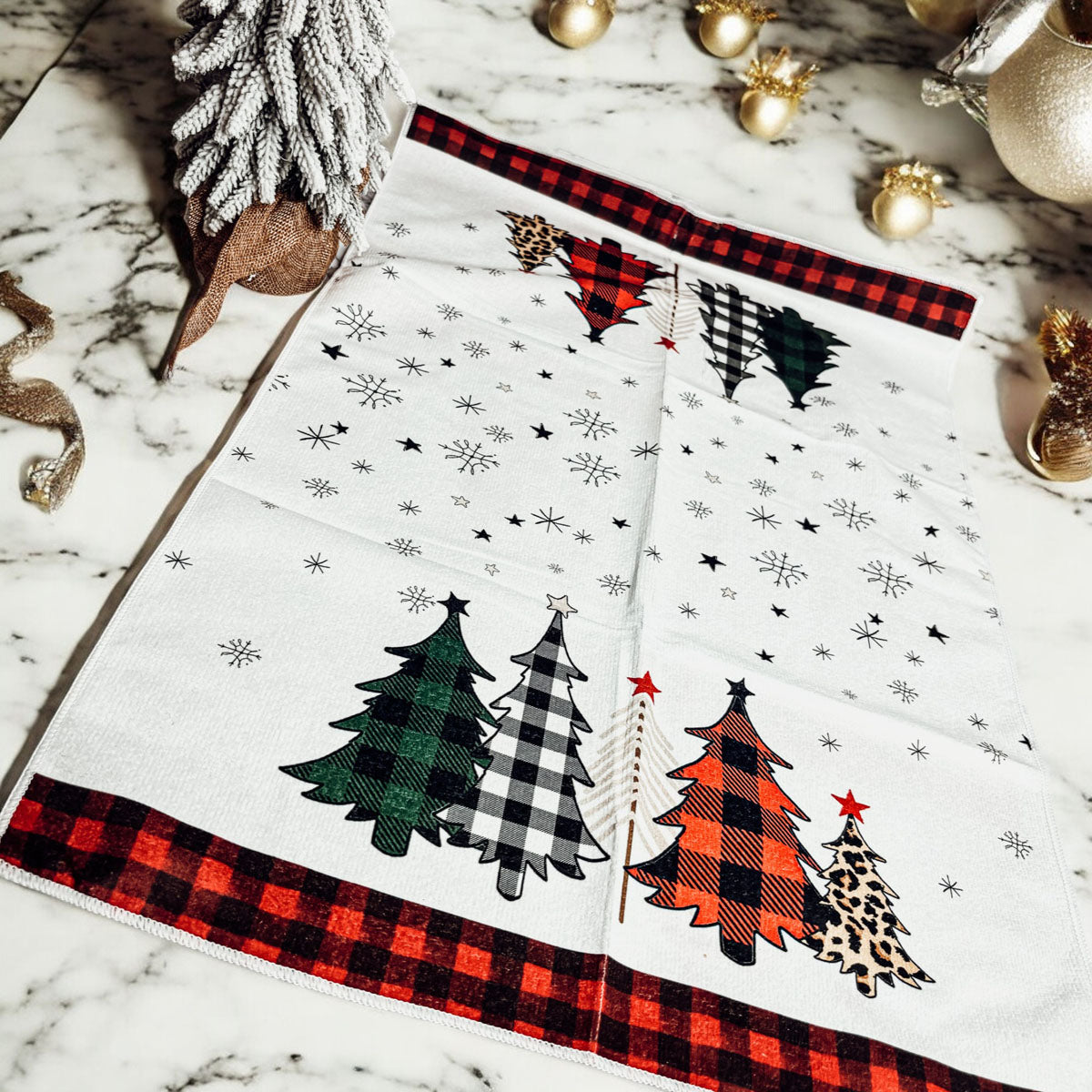Trees & Gingham Towel