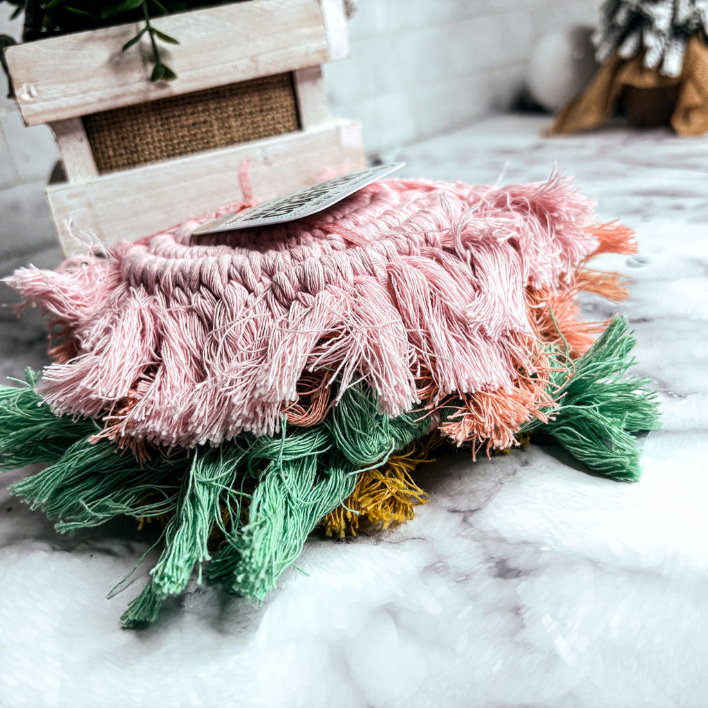 Pastel Braided Tassel Coasters