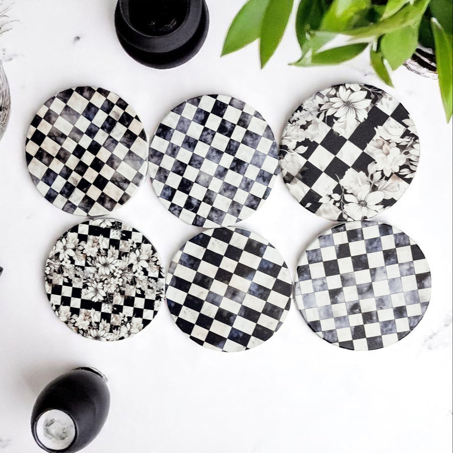 Courtly Check Coasters