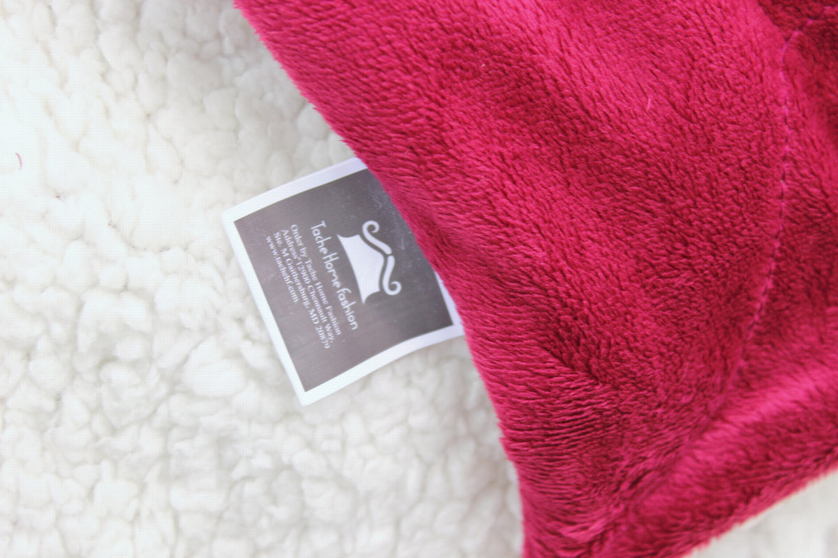Tache Holiday Red Microfleece with Sherpa Back Throw Blanket (HRDMF)