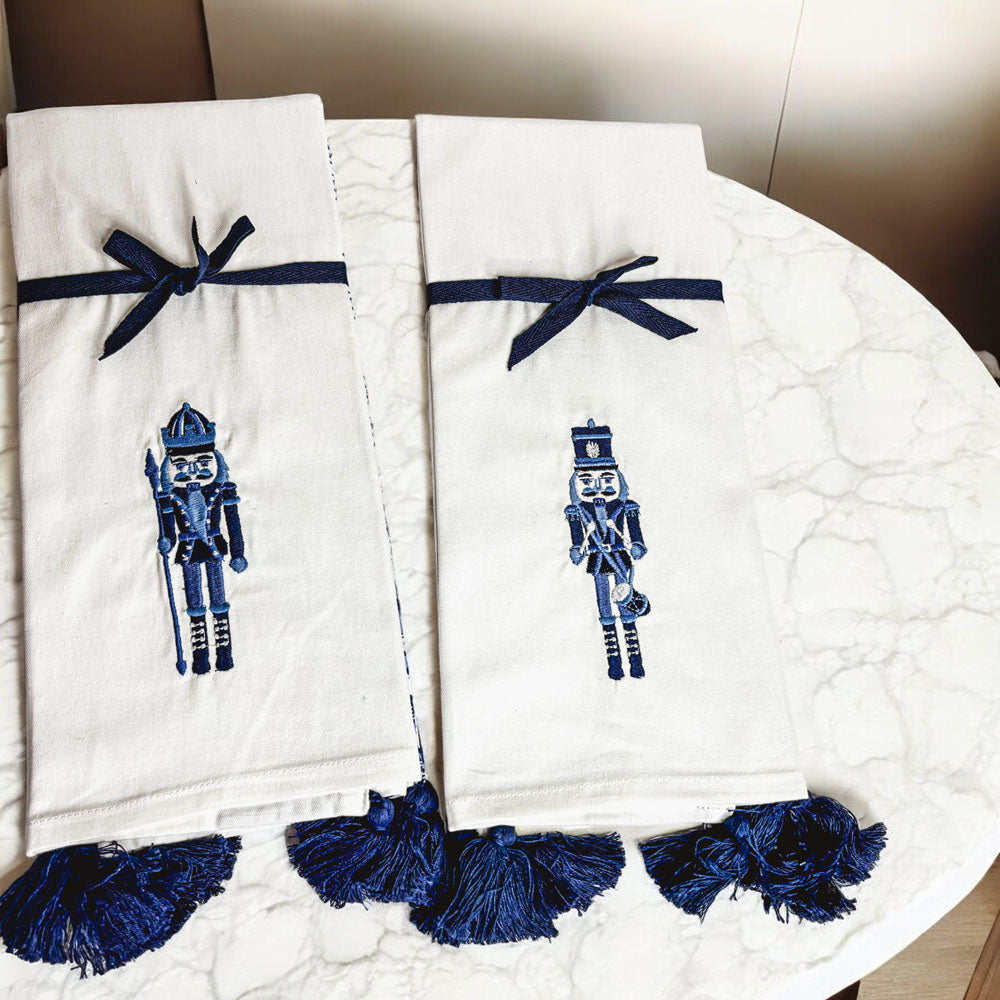Nutcracker Tea Towel Blue