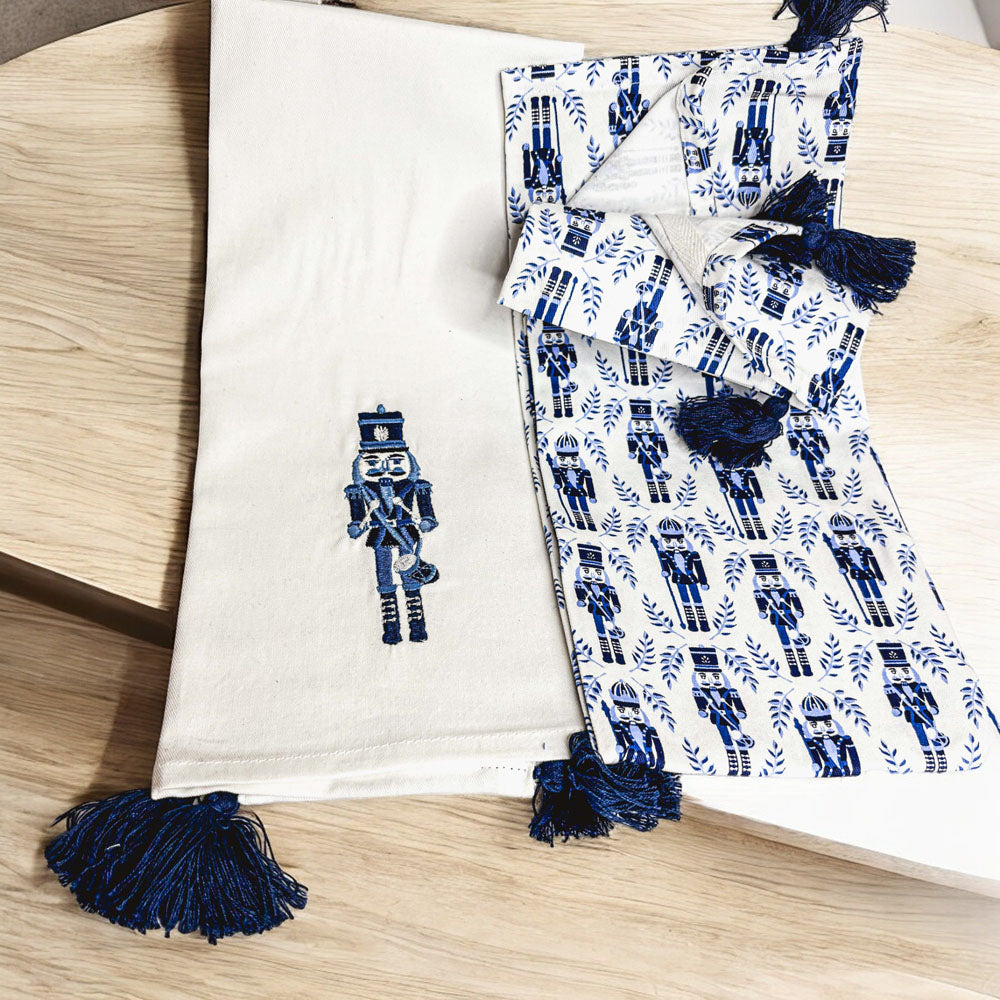Nutcracker Tea Towel Blue