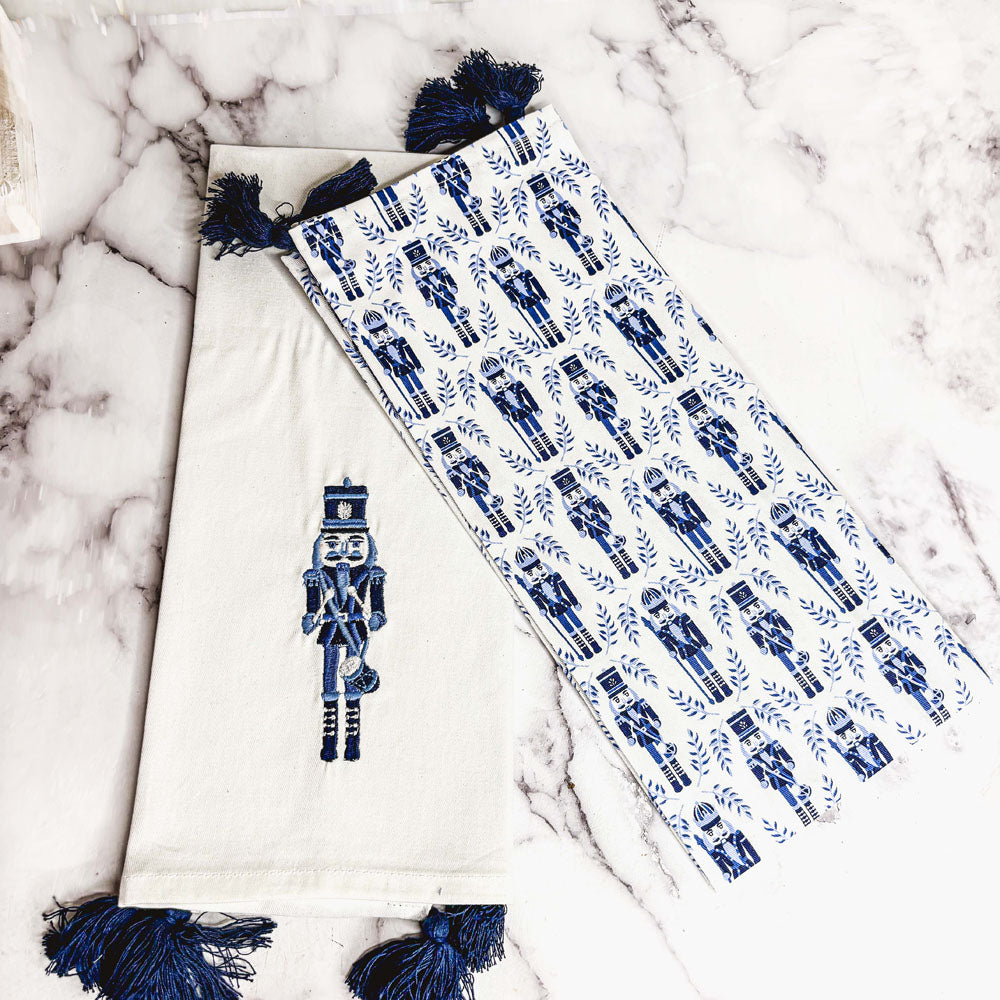 Nutcracker Tea Towel Blue