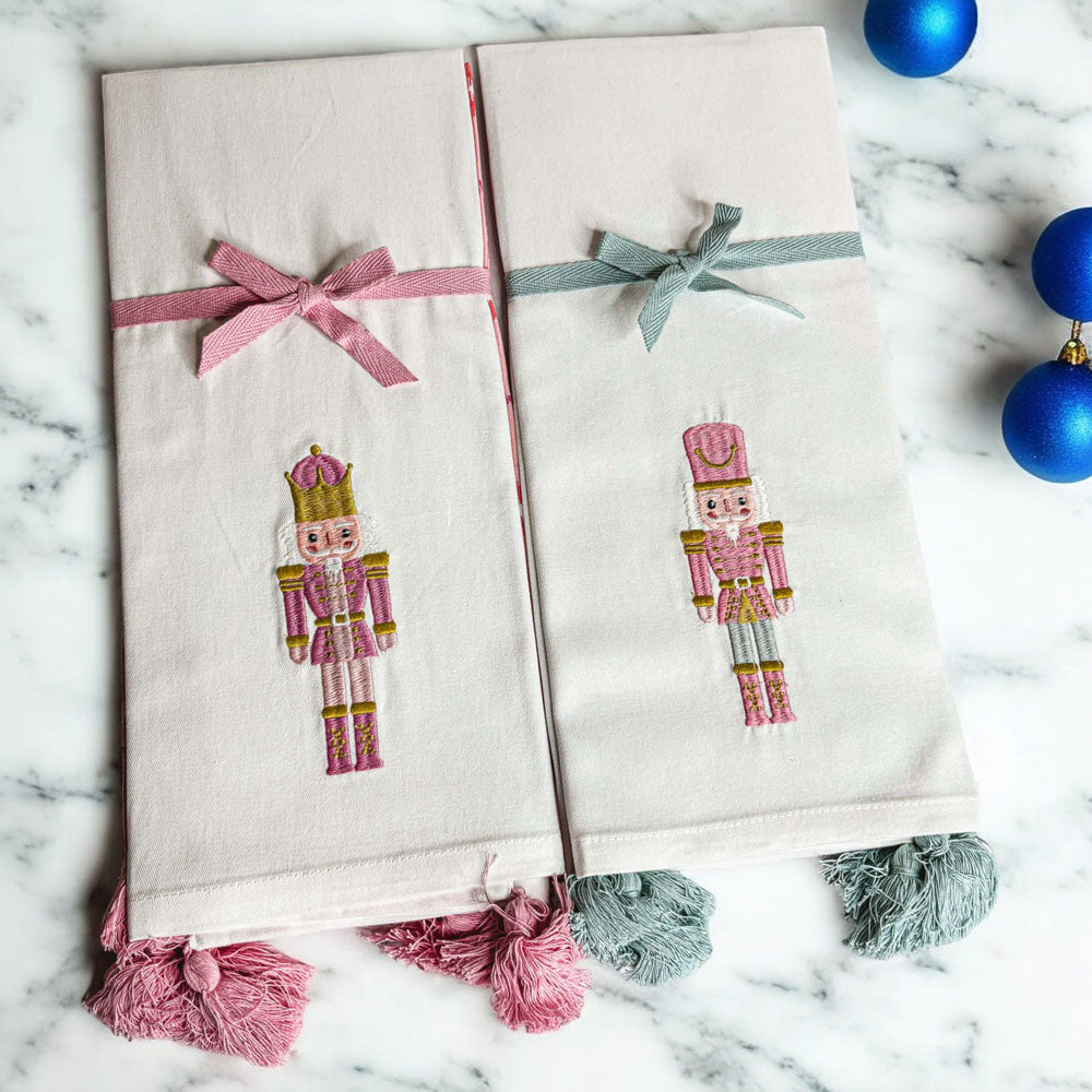 Nutcracker Tea Towel Pink