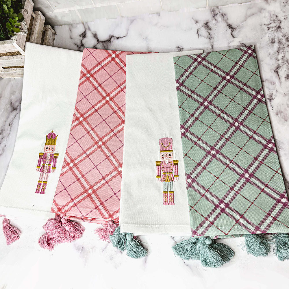 Nutcracker Tea Towel Pink