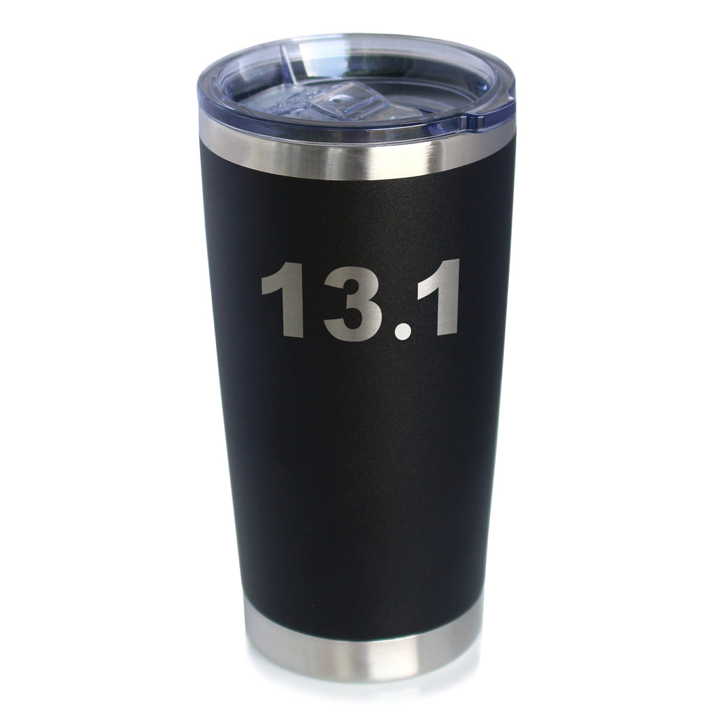 13.1 Half Marathon - Insulated Coffee Tumbler Cup with Sliding Lid - Stainless Steel Insulated Mug - Gifts for Half Marathon Runners Men & Women