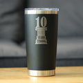 10th Anniversary Party Decor Insulated Coffee Tumbler with Sliding Lid 10 Years Strong 20oz Stainless Steel Tumbler