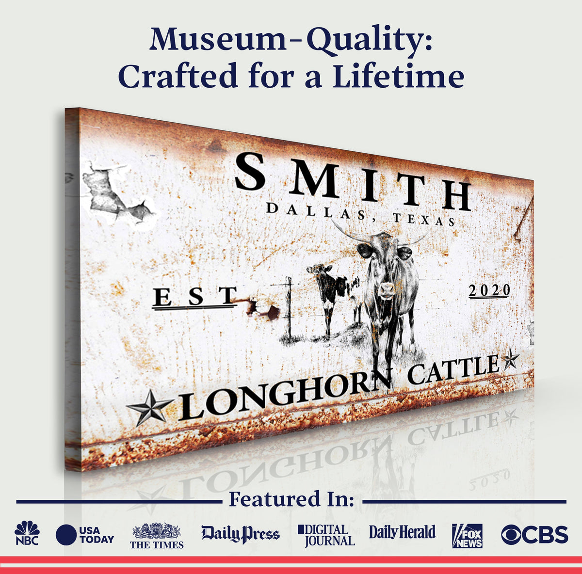 Longhorn Rustic Cattle Sign II