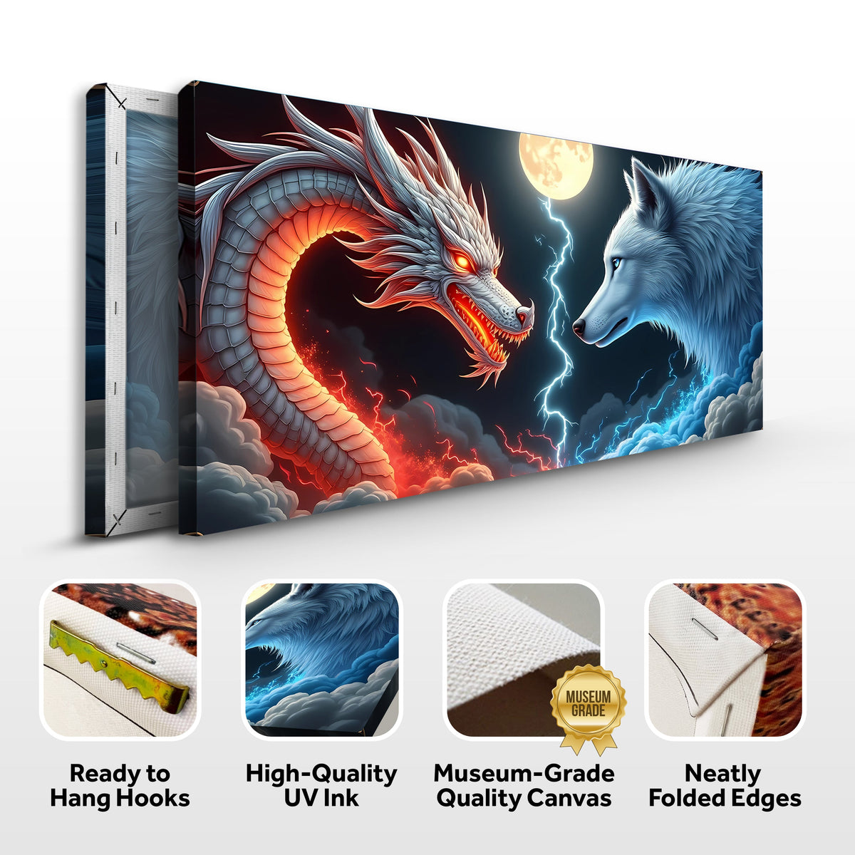 Dragon and Wolf Wall Art III