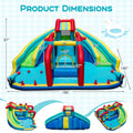 Inflatable Double Water Slide Park with 750W Blower and Obstacle Course