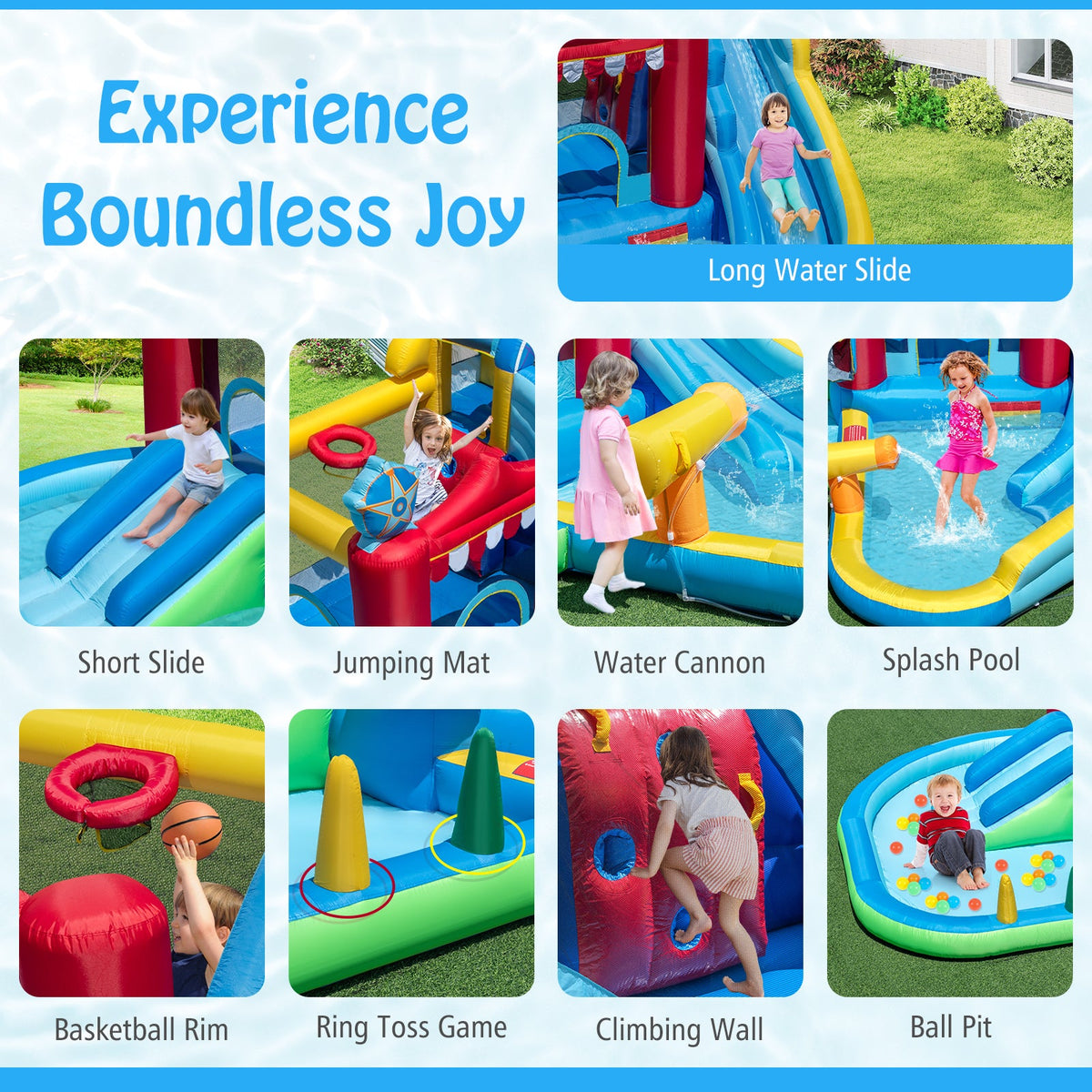 Inflatable Water Park Water Slide Wet Dry Combo Bounce House