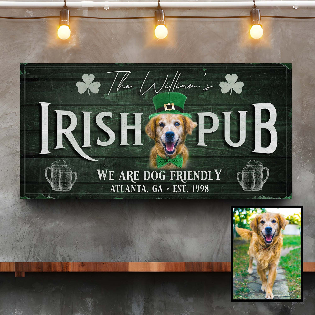 Irish Pub Dog Portrait Sign