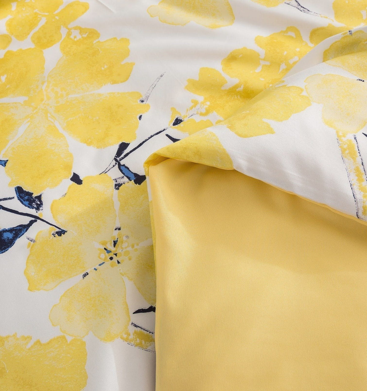 Tache Microfiber Watercolor Tropical Floral Yellow Blue Duvet Cover (JHW-841)