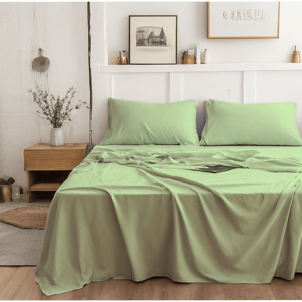 Tache Microfiber Sage Green Bed Sheet Set (202-SG-BSS)