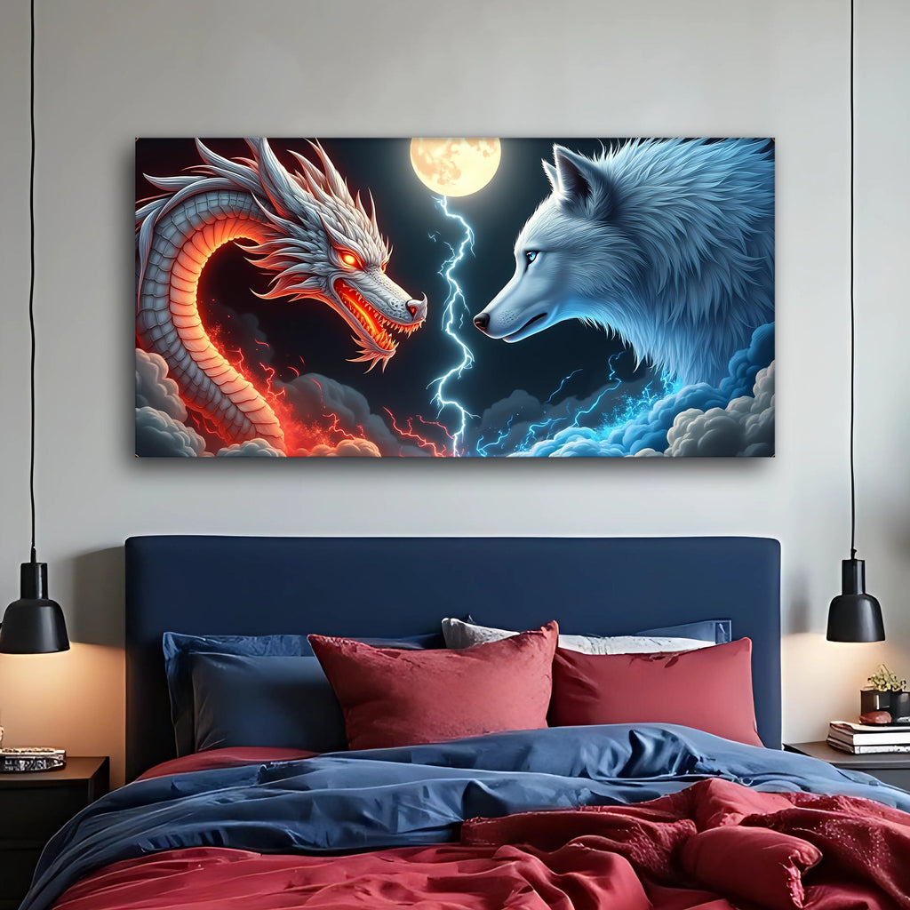Dragon and Wolf Wall Art III