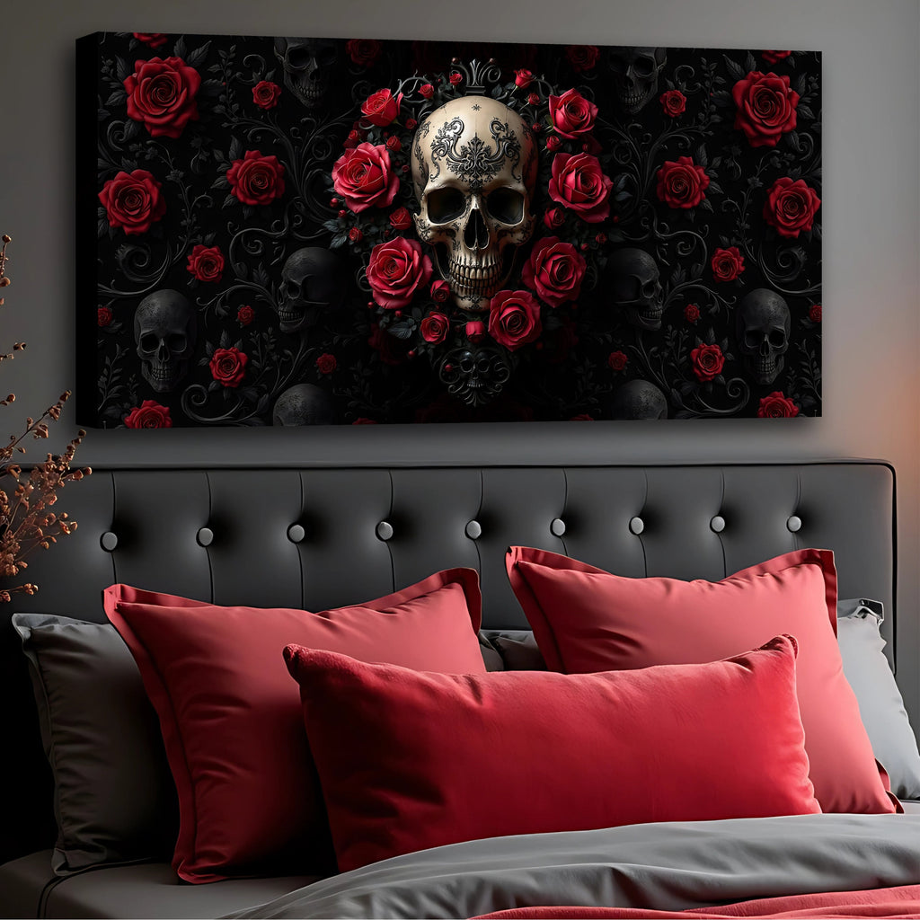 Rose and Skull Wall Art III