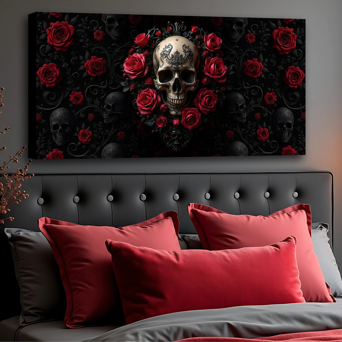 Rose and Skull Wall Art III
