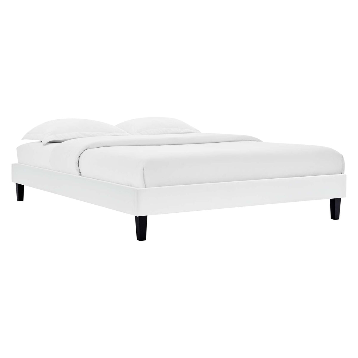 Alessi Performance Velvet Queen Platform Bed by Modway - Dusty Rose / White (MOD-6283)