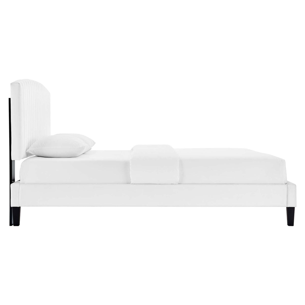 Alessi Performance Velvet Queen Platform Bed by Modway - Dusty Rose / White (MOD-6283)