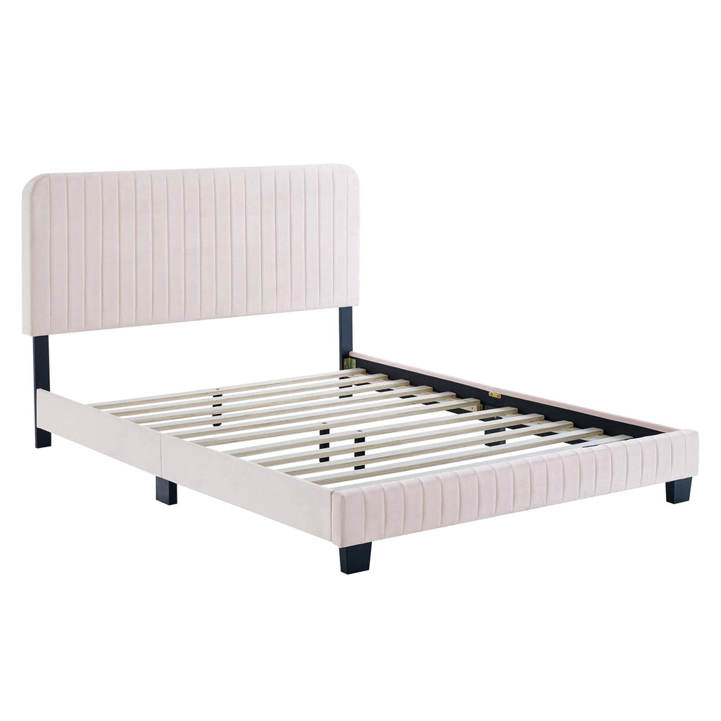 Celine Channel Tufted Performance Velvet Platform Bed by Modway