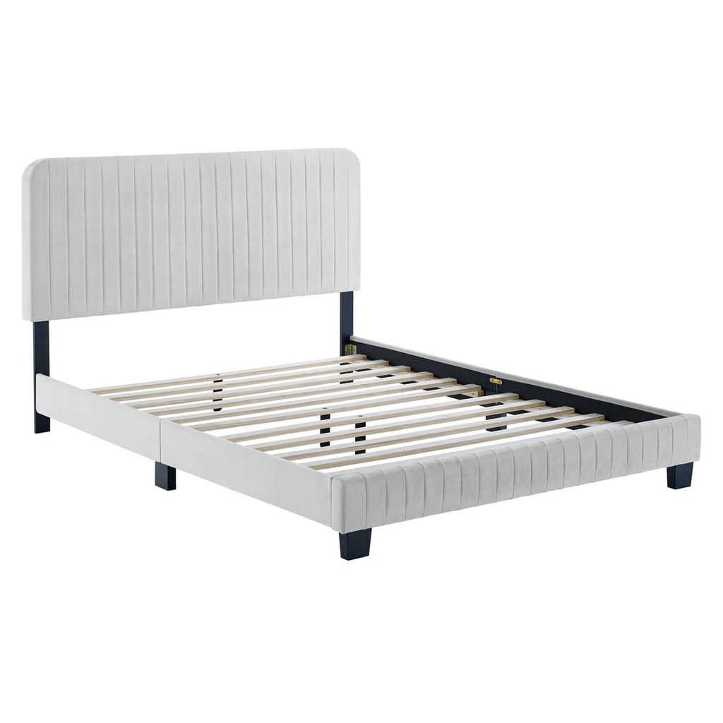 Celine Channel Tufted Performance Velvet Platform Bed by Modway