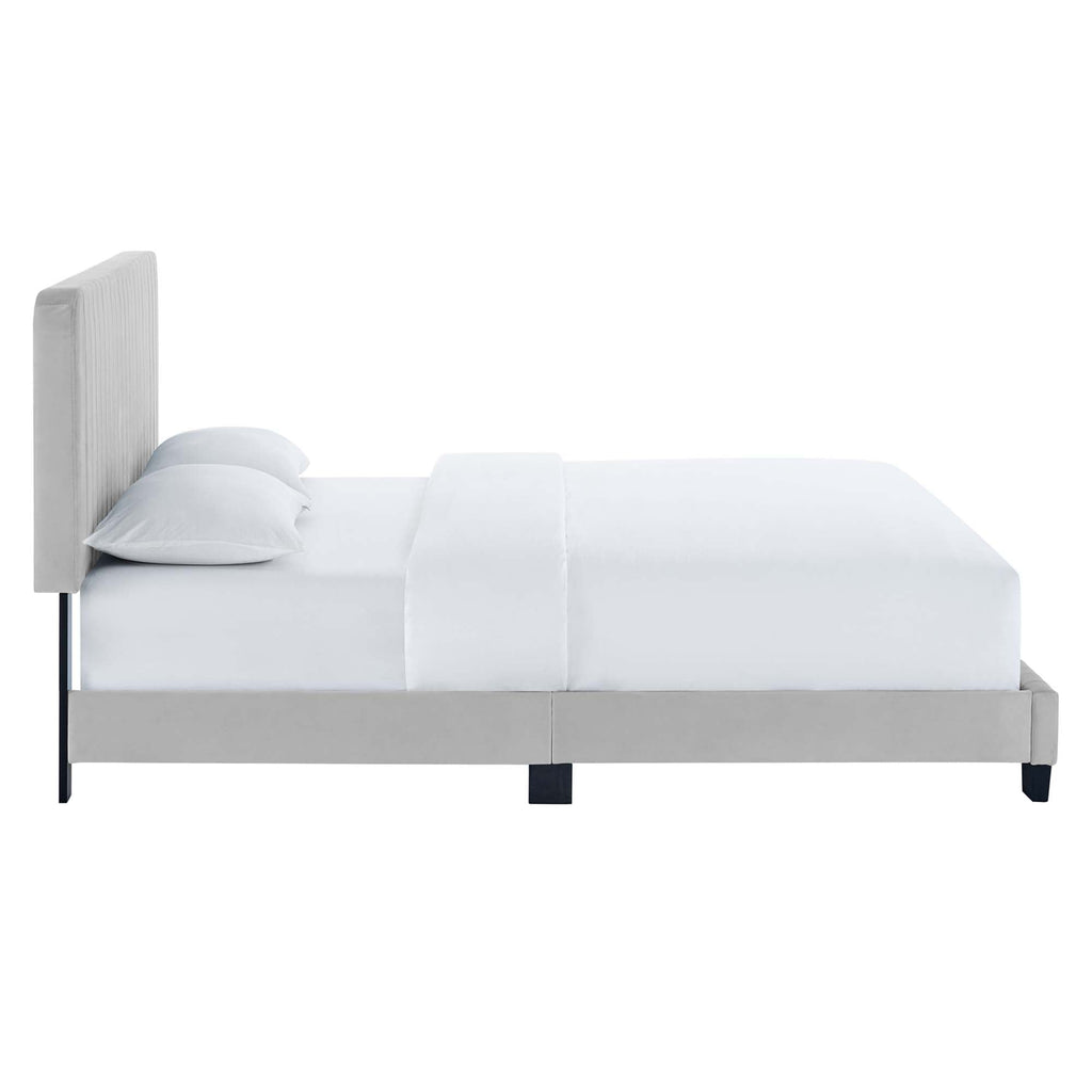 Celine Channel Tufted Performance Velvet Platform Bed by Modway