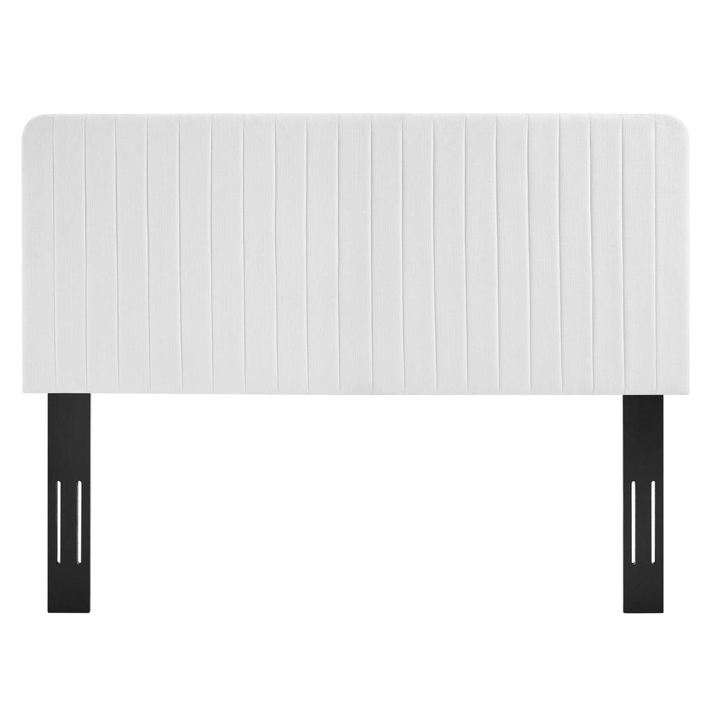 Milenna Channel Tufted Upholstered Fabric Full/Queen Headboard