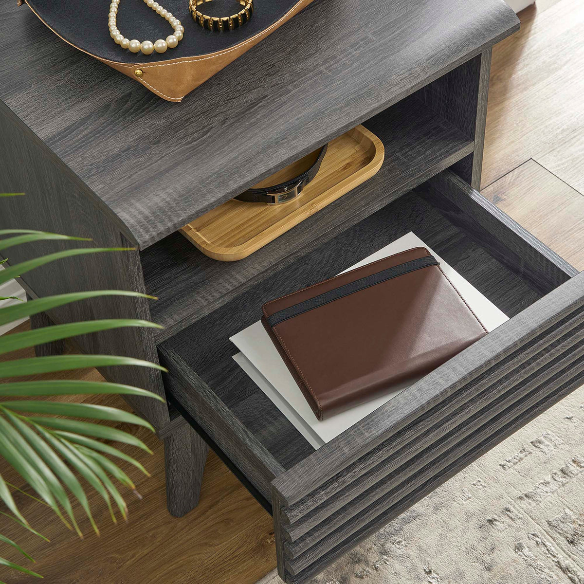 Render Nightstand by Modway - Charcoal / Oak / Walnut (MOD-7070)