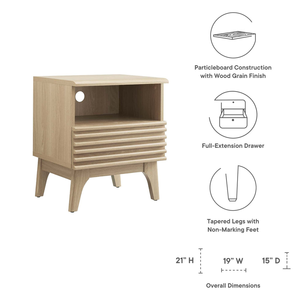 Render Nightstand by Modway - Charcoal / Oak / Walnut (MOD-7070)