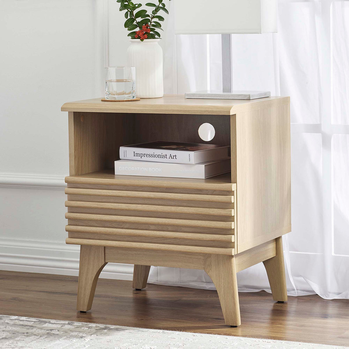 Render Nightstand by Modway - Charcoal / Oak / Walnut (MOD-7070)