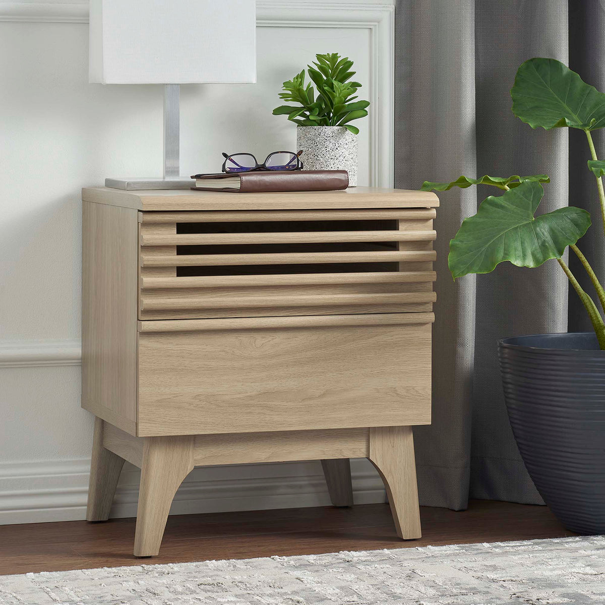 Render Nightstand by Modway - Charcoal / Oak / Walnut (MOD-7071)