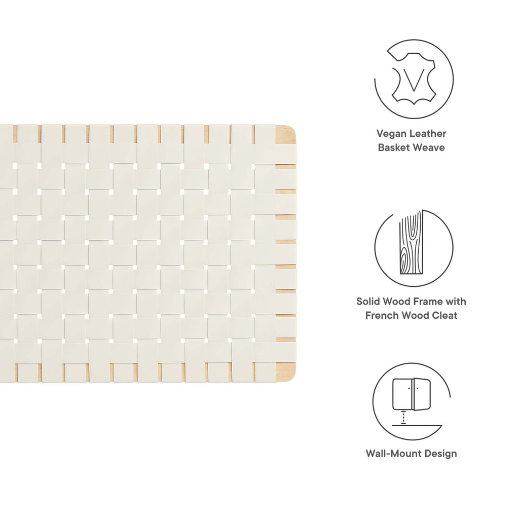 Sparta Weave Wall-Mount Vegan Leather Headboard by Modway