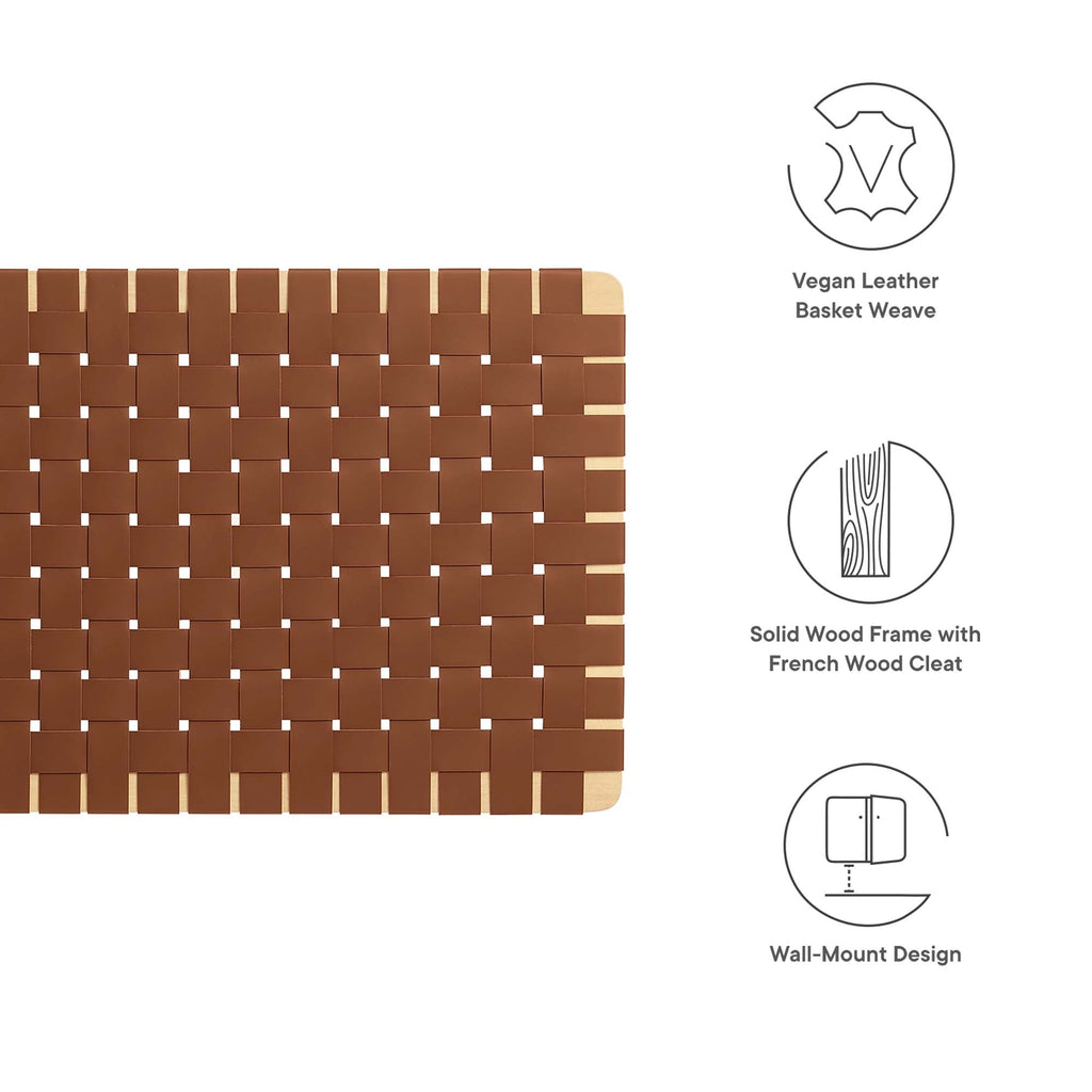 Sparta Weave Wall-Mount Vegan Leather Headboard by Modway