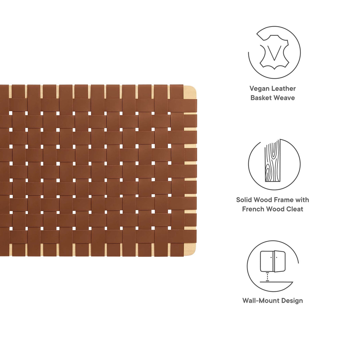 Sparta Weave Wall-Mount Vegan Leather Headboard by Modway
