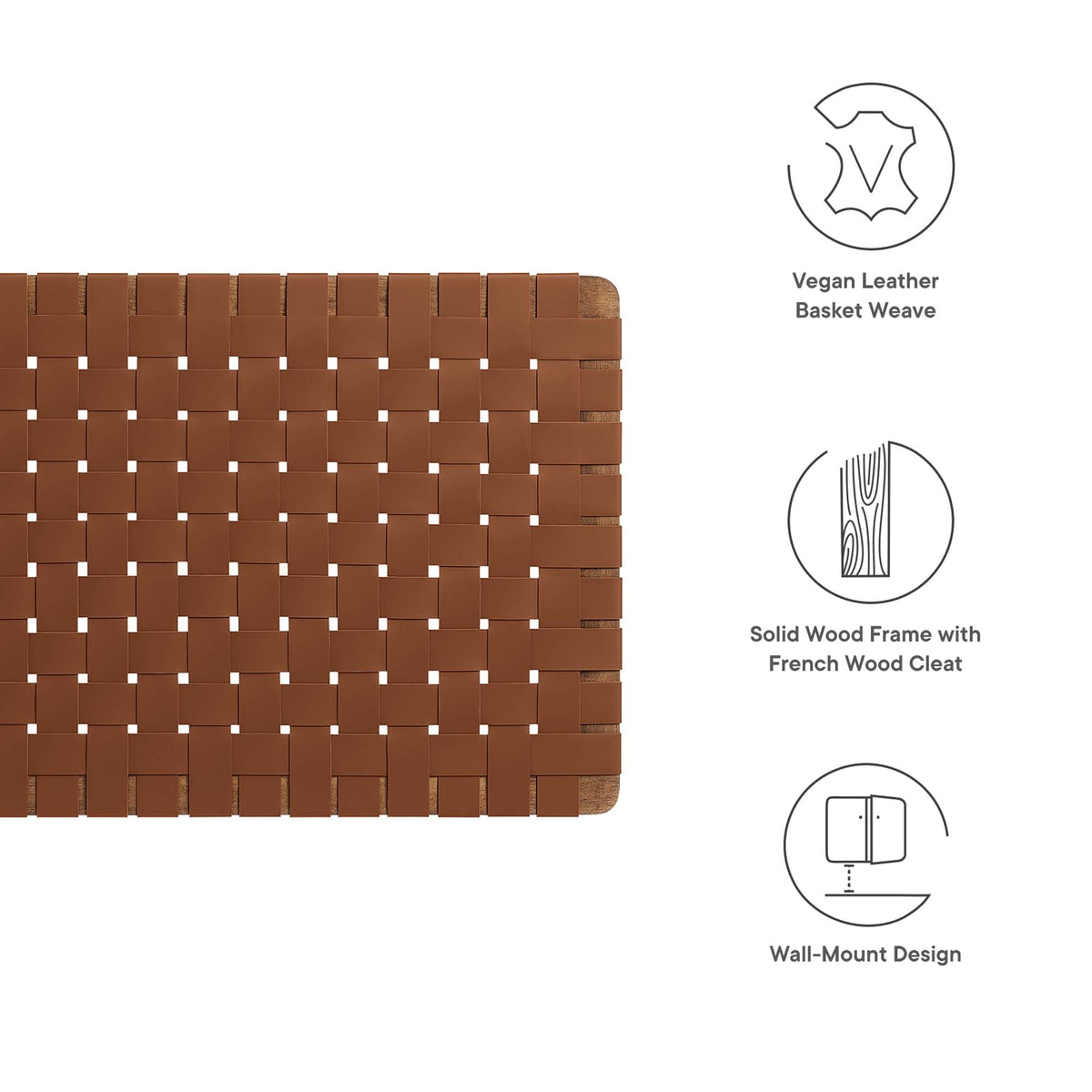 Sparta Weave Wall-Mount Vegan Leather Headboard by Modway